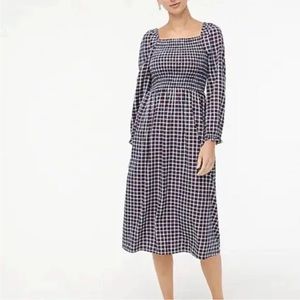 J Crew BK515 Plaid Flannel Midi Dress